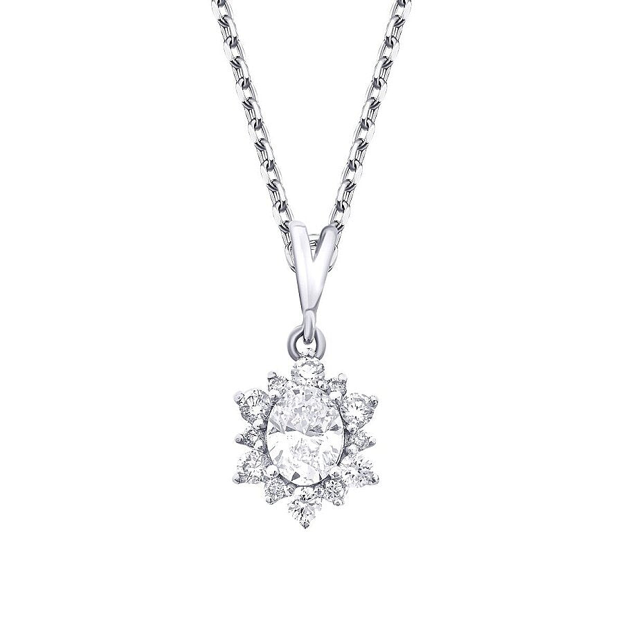 0,44 Carat Diamond Oval Necklace