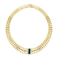 Gold Green Stone Prism Necklace