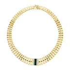 Gold Green Stone Prism Necklace