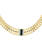 Gold Green Stone Prism Necklace