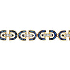 Gold Navy Enamel Stone Trend Bracelet