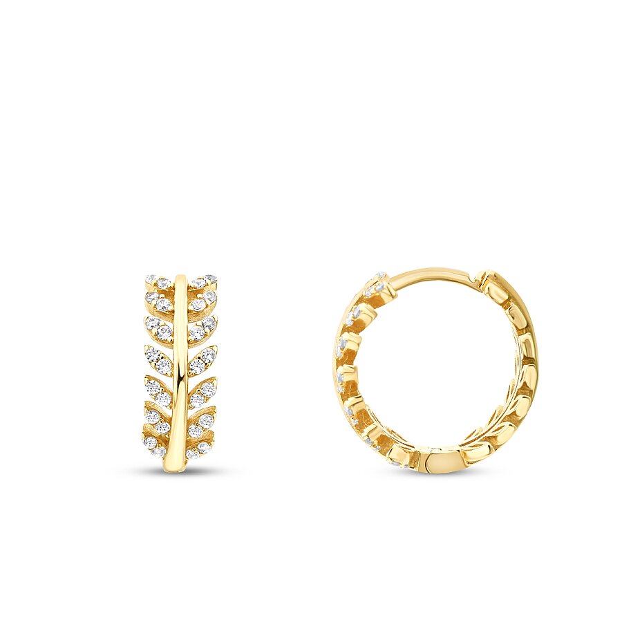 Gold Stone Leaf Trend Earrings