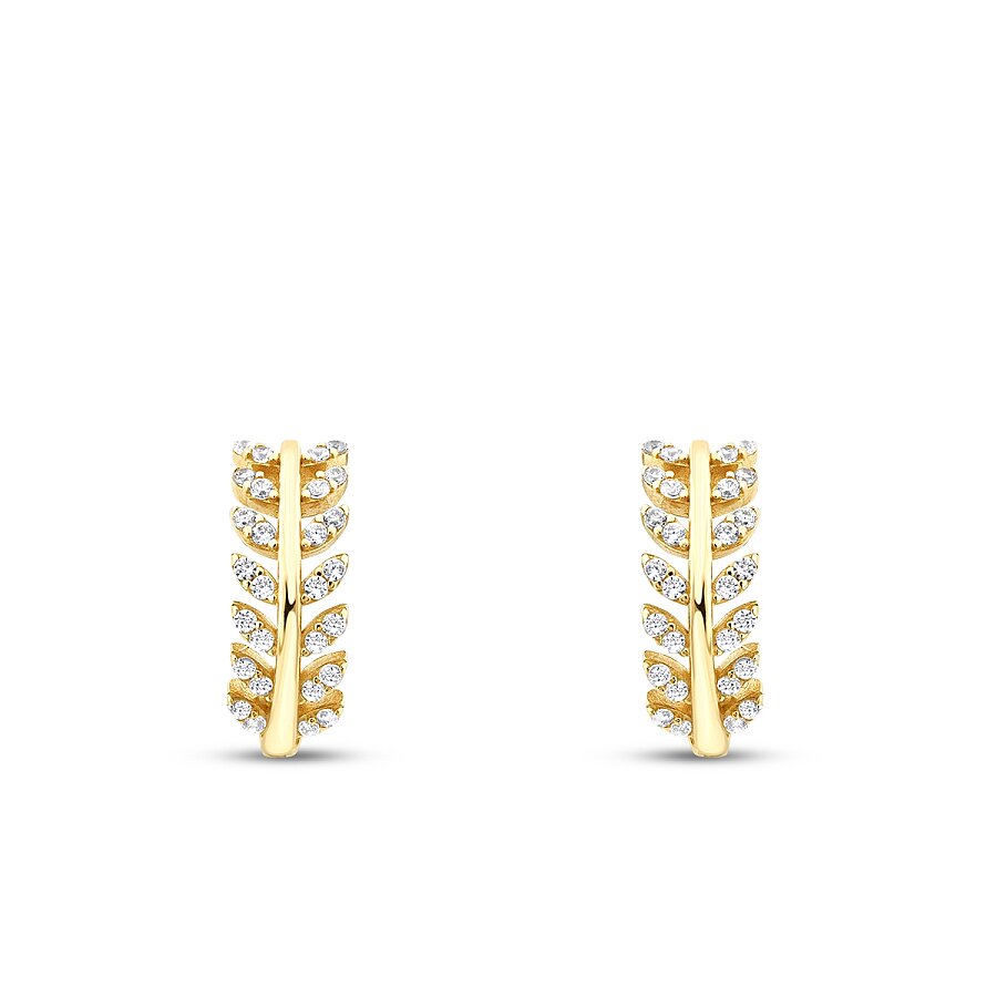 Gold Stone Leaf Trend Earrings