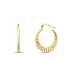 Gold Patterned Hoop Earrings