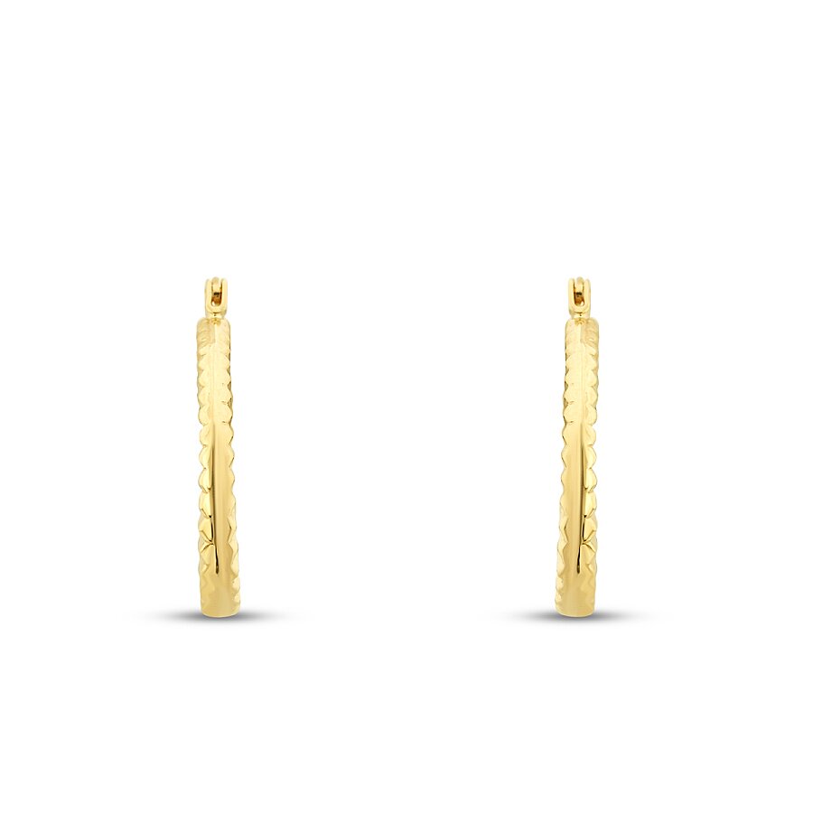 Gold Patterned Hoop Earrings