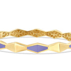 Gold Purple Enamel Geometric Cuff