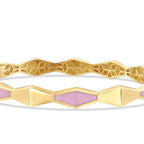 Gold Pink Enamel Geometric Cuff