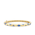 Gold Blue Enamel Star Cuff