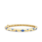 Gold Blue Enamel Star Cuff