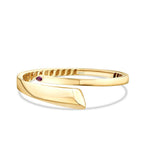 Gold Fuchsia Stone Asymmetrical Cuff
