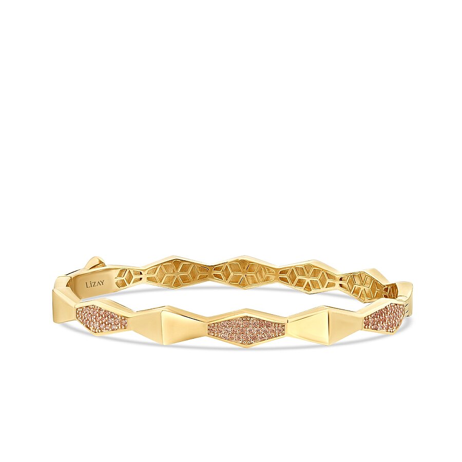 Gold Geometric Stone Cuff