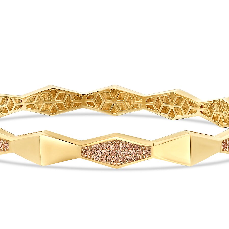 Gold Geometric Stone Cuff