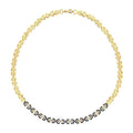 Gold Navy Blue Enamel Stone Trend Necklace
