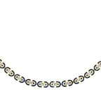 Gold Navy Blue Enamel Stone Trend Necklace