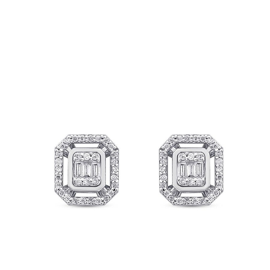 0,26 Carat Diamond Baguette Earrings