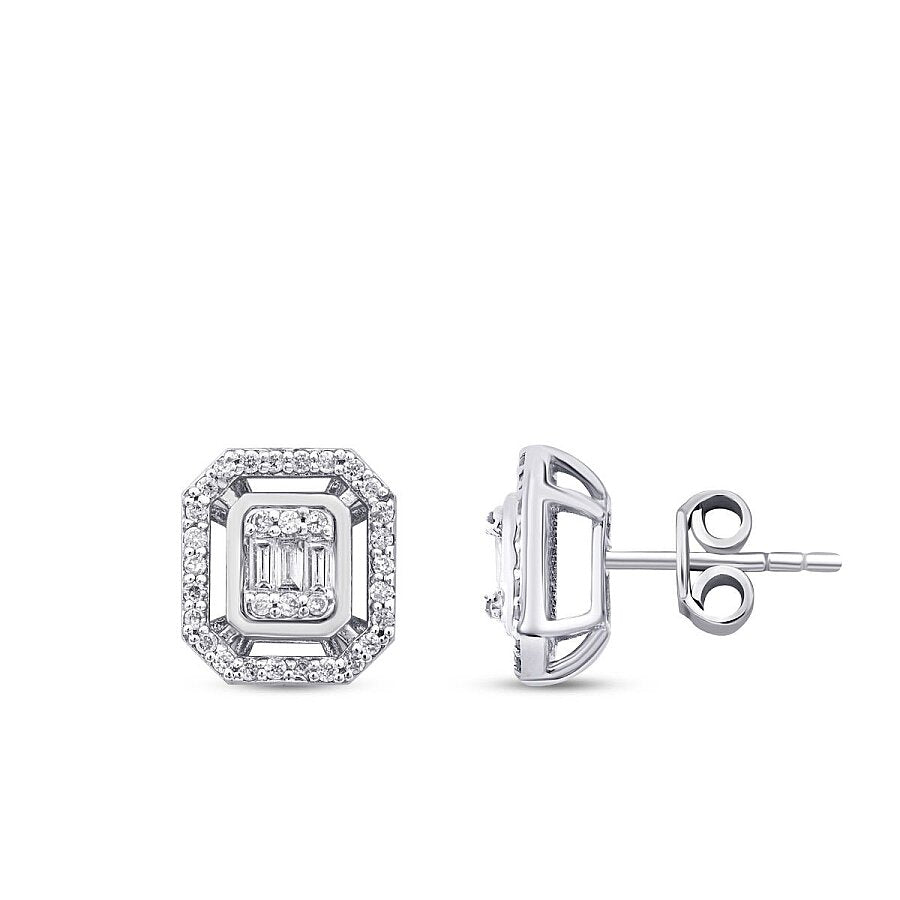 0,26 Carat Diamond Baguette Earrings
