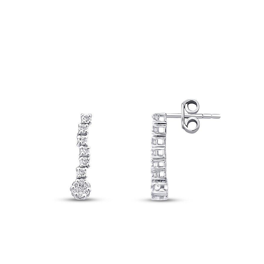 0,31 Carat Diamond Round Stone Dangle Earring