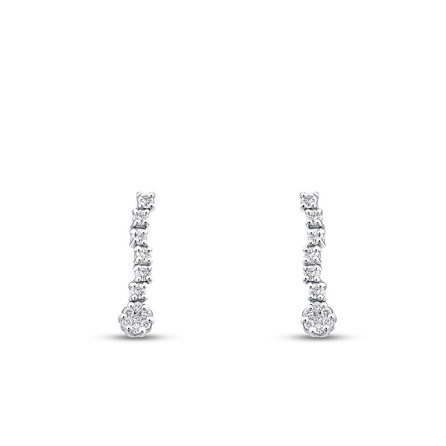 0,31 Carat Diamond Round Stone Dangle Earring