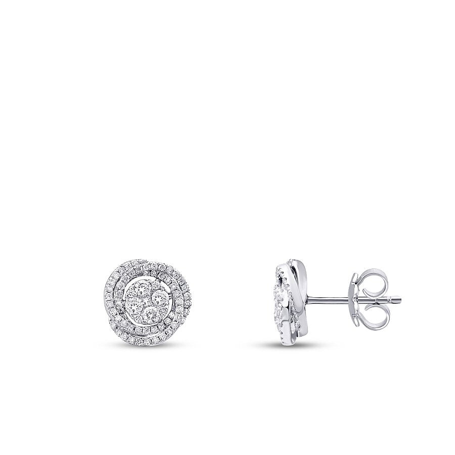 0,53 Carat Diamond Round Detailed Earring