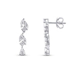 0,08 Carat Diamond Stone Leaf Earring