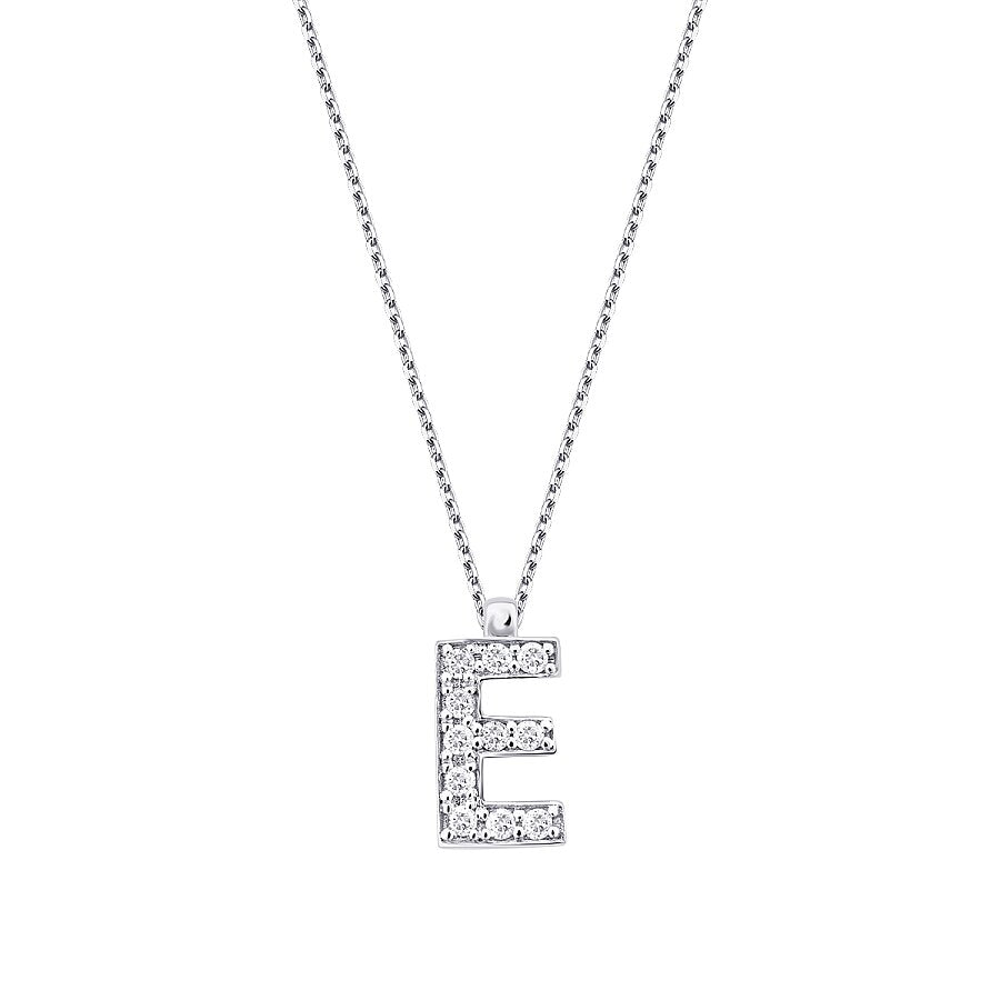 0,07 Carat Diamond E Letter Necklace