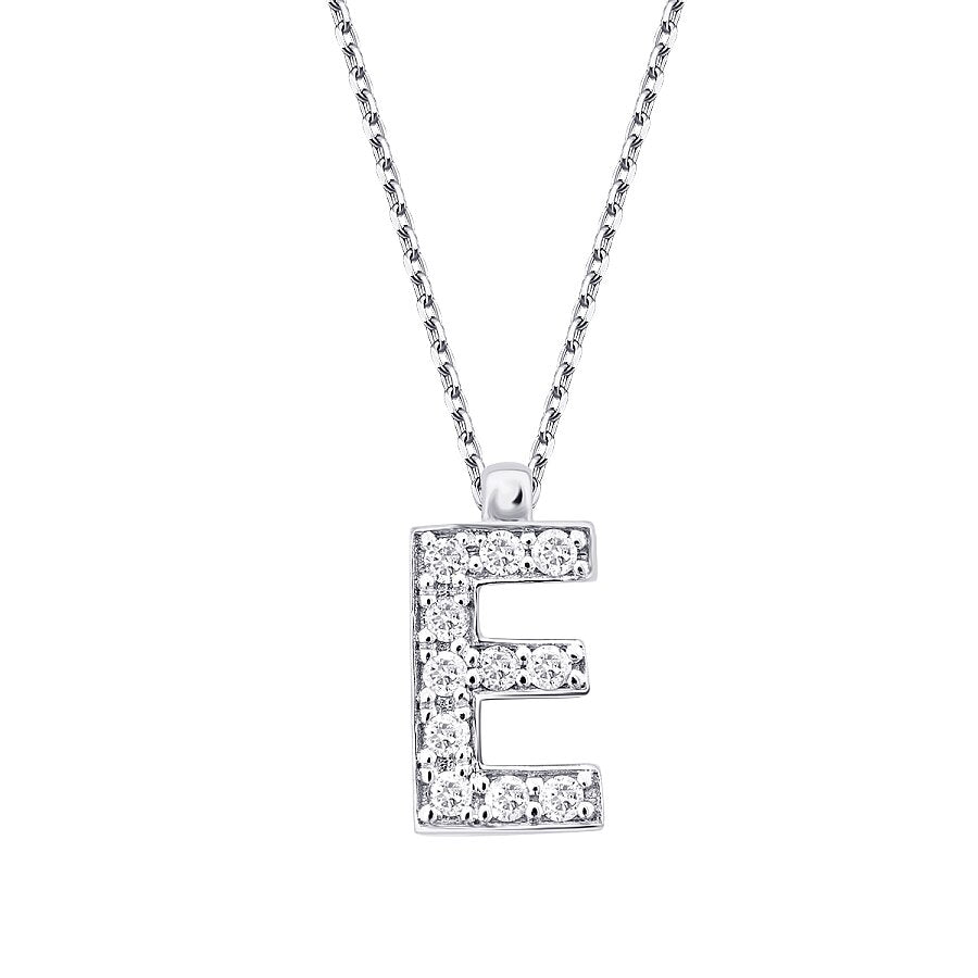 0,07 Carat Diamond E Letter Necklace