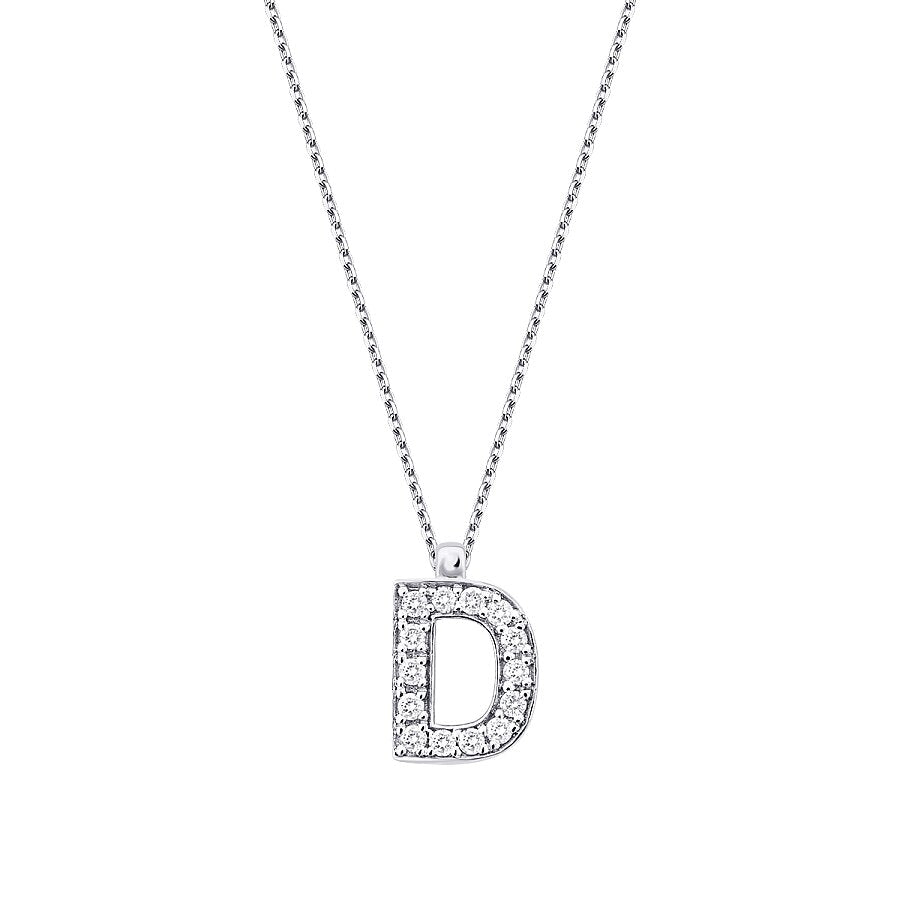 0,08 Carat Diamond D Letter Necklace