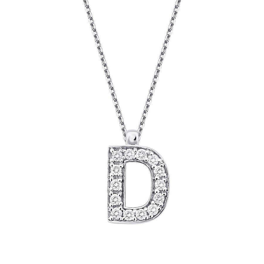 0,08 Carat Diamond D Letter Necklace