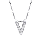 0,04 Carat Diamond V Letter Necklace