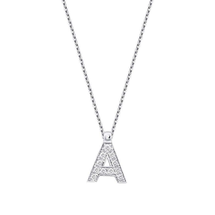 0,07 Carat Diamond A Letter Necklace