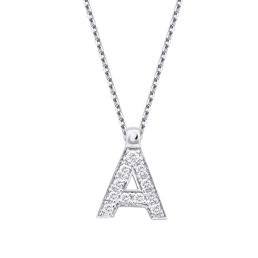 0,07 Carat Diamond A Letter Necklace