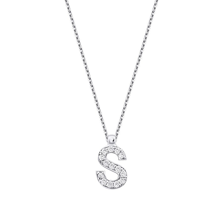 0,08 Carat Diamond S Letter Necklace