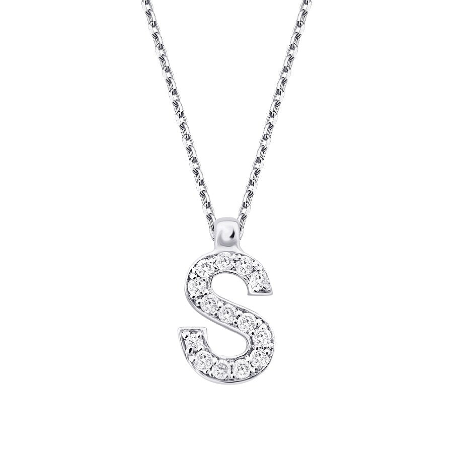 0,08 Carat Diamond S Letter Necklace