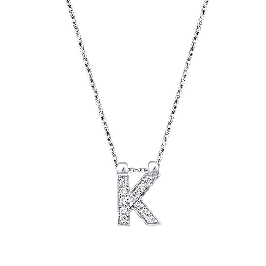 0,06 Carat Diamond K Letter Necklace