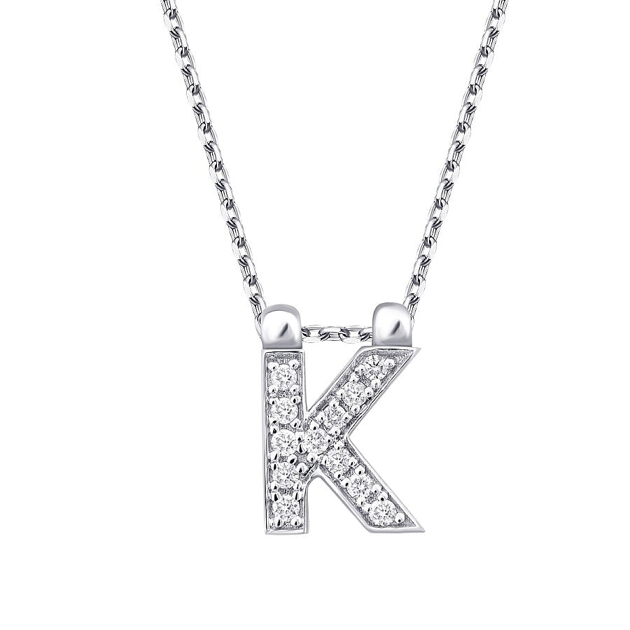 0,06 Carat Diamond K Letter Necklace