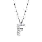 0,08 Carat Diamond F Letter Necklace