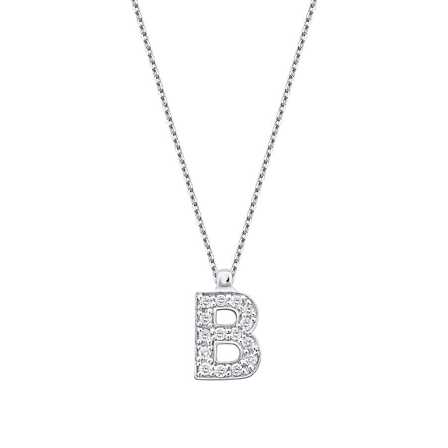 0,08 Carat Diamond B Letter Necklace