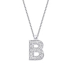 0,08 Carat Diamond B Letter Necklace