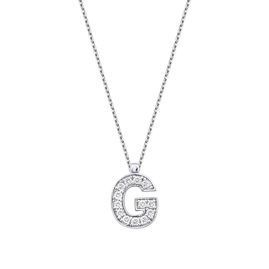 0,07 Carat Diamond G Letter Necklace