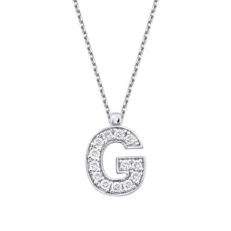 0,07 Carat Diamond G Letter Necklace