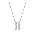 0,06 Carat Diamond H Letter Necklace
