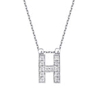 0,06 Carat Diamond H Letter Necklace