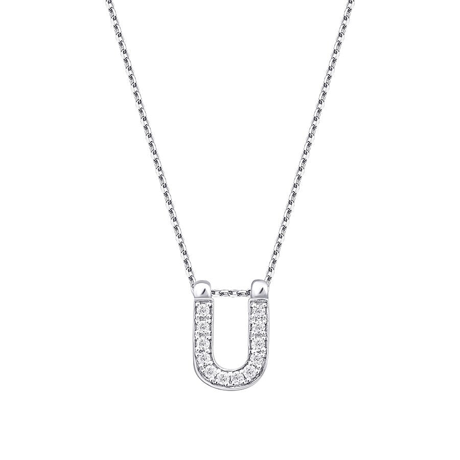 0,06 Carat Diamond U Letter Necklace
