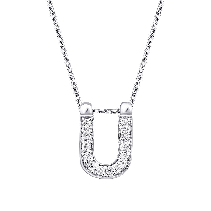0,06 Carat Diamond U Letter Necklace