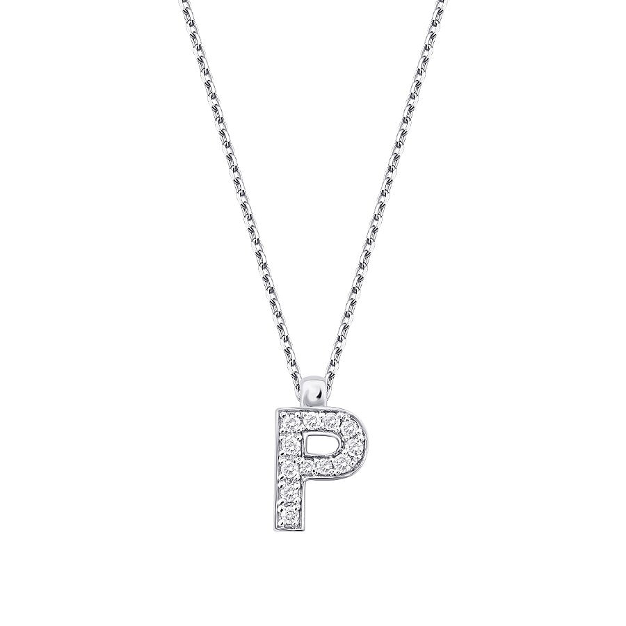 0,06 Carat Diamond P Letter Necklace