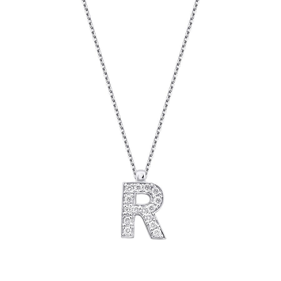 0,08 Carat Diamond R Letter Necklace
