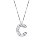 0,06 Carat Diamond C Letter Necklace