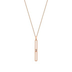 0,04 Carat Diamond Stone Long Necklace