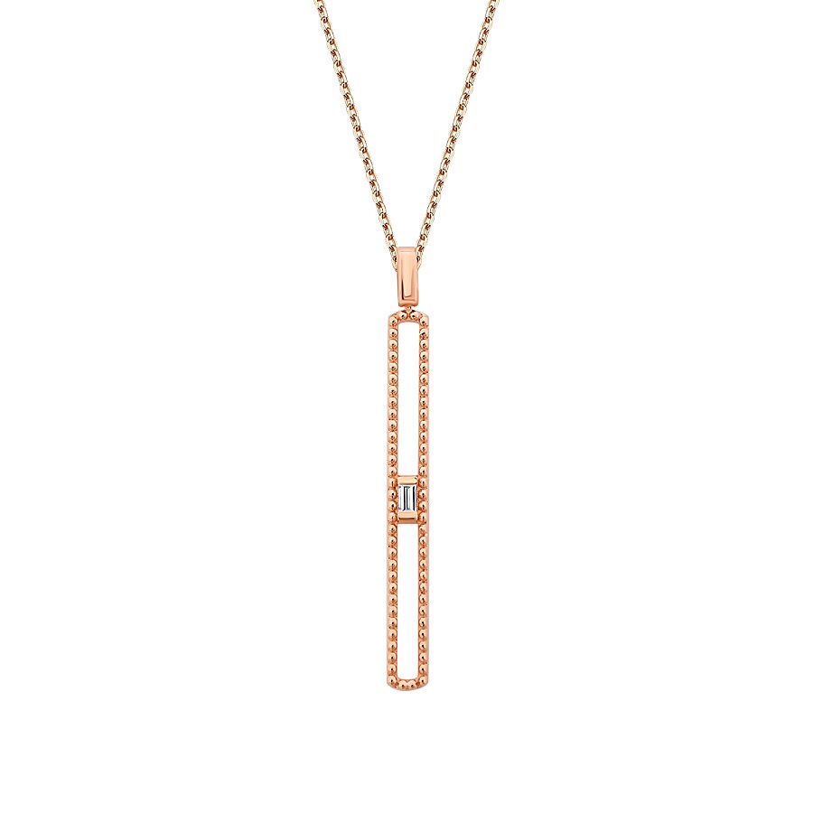 0,04 Carat Diamond Stone Long Necklace
