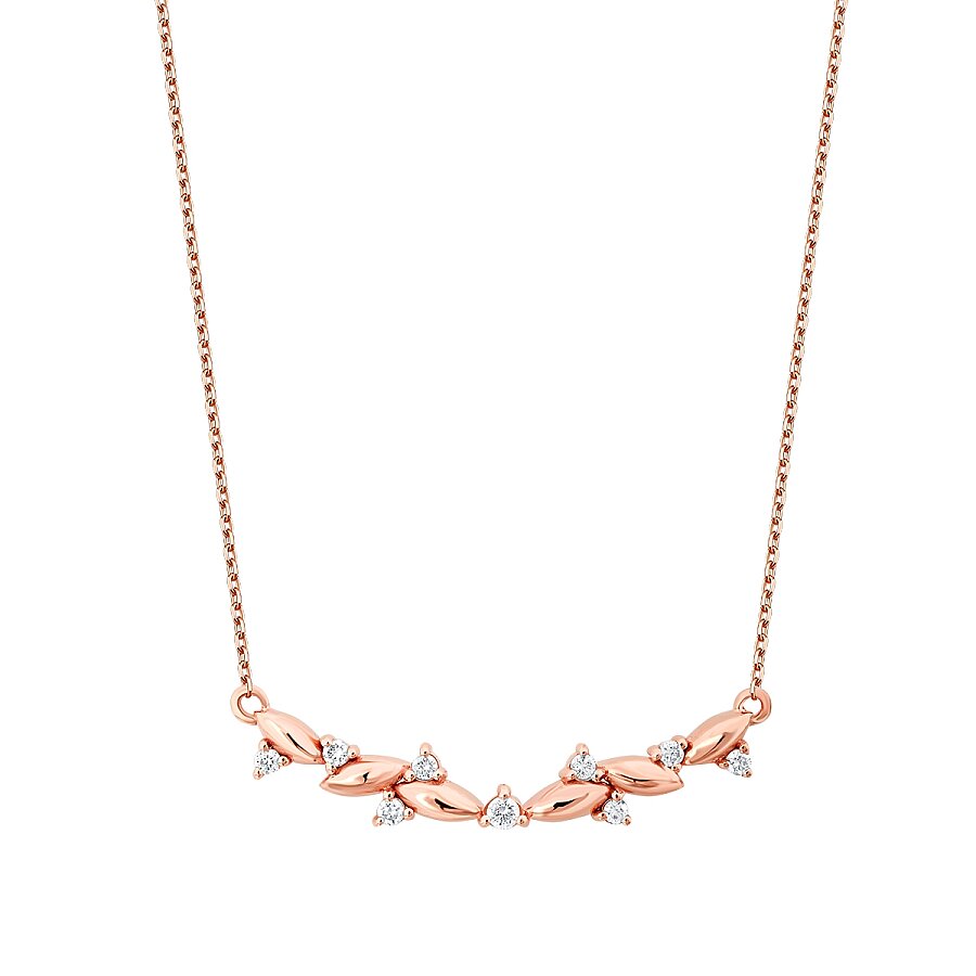 0,10 Carat Diamond Round Stone Necklace